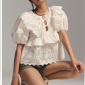 White blouse from Anthropologie